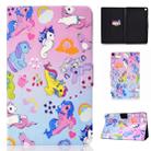 For Galaxy Tab S6 Lite Sewing Thread Horizontal Painted Flat Leather Case with Sleep Function & Pen Cover & Anti Skid Strip & Card Slot & Holder(Pony) - 1