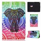 For Galaxy Tab S6 Lite Sewing Thread Horizontal Painted Flat Leather Case with Sleep Function & Pen Cover & Anti Skid Strip & Card Slot & Holder(Elephant) - 1