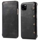 For iPhone 11 Denior Oil Wax Top Layer Cowhide Simple Flip Leather Case(Black) - 1