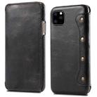 For iPhone 11 Pro Max Denior Oil Wax Top Layer Cowhide Simple Flip Leather Case(Black) - 1