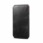 For iPhone 12 mini Denior Oil Wax Top Layer Cowhide Simple Flip Leather Case(Black) - 2