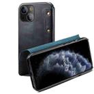 For iPhone 13 mini Denior Oil Wax Top Layer Cowhide Simple Flip Leather Case(Dark Blue) - 1