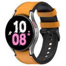 For Samsung Galaxy Watch5 44mm / 40mm Silicone Leather Black Buckle Watch Band, Size:S(Yellow) - 1
