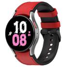 For Samsung Galaxy Watch5 44mm / 40mm Silicone Leather Black Buckle Watch Band, Size:L(Red) - 1