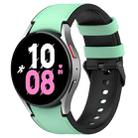 For Samsung Galaxy Watch5 44mm / 40mm Silicone Leather Black Buckle Watch Band, Size:L(Green) - 1