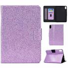 For  iPad 10th Gen 10.9 2022 Varnish Glitter Powder Smart Leather Tablet Case(Purple) - 1