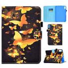 For  iPad 10th Gen 10.9 2022 Colored Drawing Stitching Smart Leather Tablet Case(Golden Butterfly) - 1