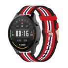 For Xiaomi Watch Color 22mm Nylon Denim Wrist Strap Watchband(Black and Red) - 1