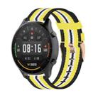 For Xiaomi Watch Color 22mm Nylon Denim Wrist Strap Watchband(Black and Yellow) - 1