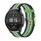 For Xiaomi Watch Color 22mm Nylon Denim Wrist Strap Watchband(Black and Lime) - 1