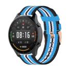 For Xiaomi Watch Color 22mm Nylon Denim Wrist Strap Watchband(Black and Sky Blue) - 1
