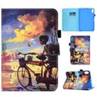 For iPad 10th Gen 10.9 2022 Colored Drawing Stitching Smart Leather Tablet Case(Bike Boy) - 1