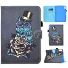 For iPad 10th Gen 10.9 2022 Colored Drawing Stitching Smart Leather Tablet Case(Owl) - 1