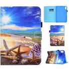 For iPad 10th Gen 10.9 2022 Colored Drawing Stitching Smart Leather Tablet Case(Blue Sky Starfish) - 1