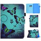 For iPad 10th Gen 10.9 2022 Colored Drawing Stitching Smart Leather Tablet Case(Green Butterflies) - 1