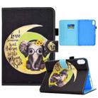 For iPad 10th Gen 10.9 2022 Colored Drawing Stitching Smart Leather Tablet Case(Moon Baby Elephant) - 1