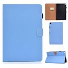 For Galaxy Tab S6 Lite Sewing Thread Horizontal Solid Color Flat Leather Case with Sleep Function & Pen Cover & Anti Skid Strip & Card Slot & Holder(Light Star Blue) - 1