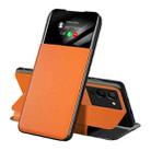 For Infinix Note 12 / G96 Side Display Adsorption Leather Phone Case(Orange) - 1