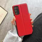 For Samsung Galaxy S20 FE Half Display Adsorption Leather Phone Case(Red) - 1