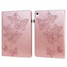 For iPad 2025 / 2022 Embossed Butterfly Leather Tablet Case(Pink) - 1