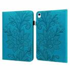 For iPad 10th Gen 10.9 2022 Lace Flower Embossing Pattern Leather Tablet Case(Blue) - 1