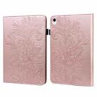 For iPad 10th Gen 10.9 2022 Lace Flower Embossing Pattern Leather Tablet Case(Pink) - 1