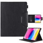 For iPad 10th Gen 10.9 2022 Solid Color Metal Buckle Leather Smart Tablet Case(Black) - 1