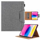 For iPad 10th Gen 10.9 2022 Solid Color Metal Buckle Leather Smart Tablet Case(Grey) - 1