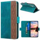 For Samsung Galaxy A14 5G Stitching Side-Magnetic RFID Leather Phone Case(Dark Green) - 1