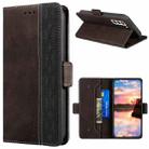 For Samsung Galaxy S23+ 5G Stitching Side-Magnetic RFID Leather Phone Case(Coffee) - 1