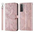 For Samsung Galaxy S23 5G Life Tree Embossing Pattern Leather Phone Case(Rose Gold) - 1