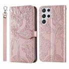 For Samsung Galaxy S23 Ultra 5G Life Tree Embossing Pattern Leather Phone Case(Rose Gold) - 1