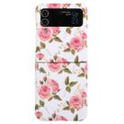 For Samsung Galaxy Z Flip4 5G Flowers Pattern Folded Shockproof Phone Case(White Peonies) - 1