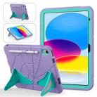 For iPad 10th Gen 10.9 2022 Silicone + PC Shockproof Protective Tablet Case (Purple + Mint Green) - 1