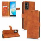 For Infinix Hot 12 Skin Feel Magnetic Flip Leather Phone Case(Brown) - 1