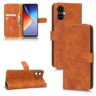 For Tecno Camon 19 Neo Skin Feel Magnetic Flip Leather Phone Case(Brown) - 1