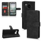 For Sharp Aquos Sense 7 Plus Skin Feel Magnetic Flip Leather Phone Case(Black) - 1