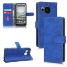 For Sharp Aquos Sense 7 Plus Skin Feel Magnetic Flip Leather Phone Case(Blue) - 1