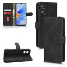 For OPPO A17 Skin Feel Magnetic Flip Leather Phone Case(Black) - 1