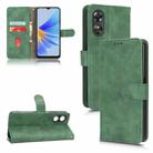 For OPPO A17 Skin Feel Magnetic Flip Leather Phone Case(Green) - 1