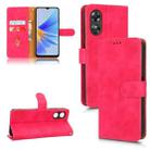 For OPPO A17 Skin Feel Magnetic Flip Leather Phone Case(Rose Red) - 1