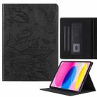 For iPad 10th Gen 10.9 2022 Butterfly Love Flower Embossed Leather Smart Tablet Case(Black) - 1