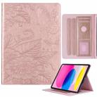 For iPad 10th Gen 10.9 2022 Butterfly Love Flower Embossed Leather Smart Tablet Case(Rose Gold) - 1