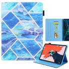 For iPad 10th Gen 10.9 2022 Colored Drawing Leather Smart Tablet Case(Blue Grid) - 1