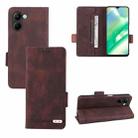 For Realme C33 Magnetic Clasp Leather Phone Case(Brown) - 1