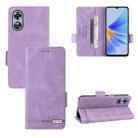 For OPPO A17 Magnetic Clasp Leather Phone Case(Purple) - 1