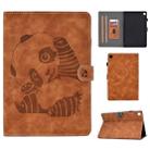 For Galaxy Tab S6 Lite Sewing Thread Horizontal Painted Flat Leather Case with Pen Cover & Anti Skid Strip & Card Slot & Holder(Brown) - 1