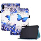 For iPad 10th Gen 10.9 2022 Colored Drawing Stitching Elastic Band  Smart Leather Tablet Case(Flower Butterfly) - 1