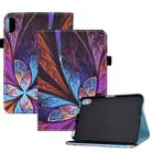 For iPad 10th Gen 10.9 2022 Colored Drawing Stitching Elastic Band  Smart Leather Tablet Case(Colorful Flower) - 1