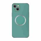 For iPhone 14 Plus Electroplating AG Frosted Magsafe Phone Case(Green) - 1